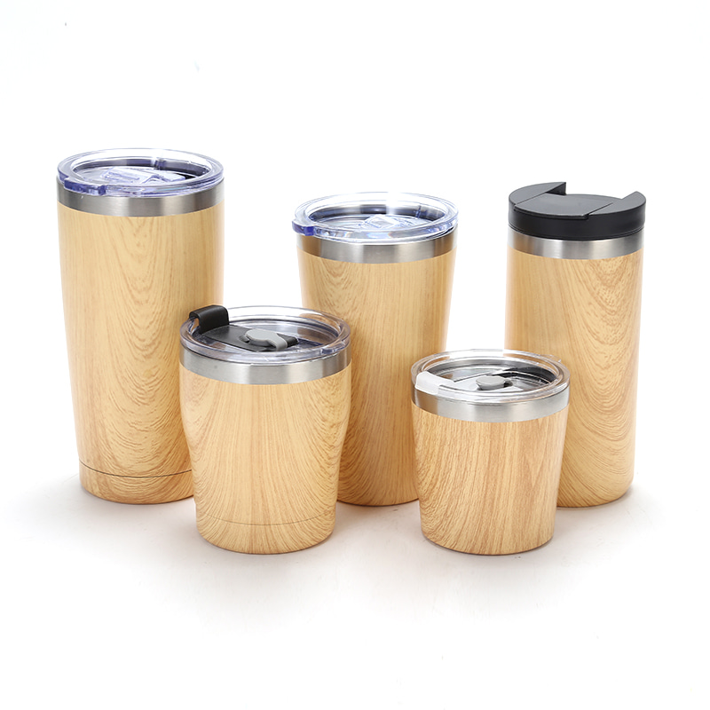 Caneca de café de 16oz com padrão de madeira personalizado